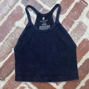 NWOT Free People Happiness Runs Crop - Size XS/S - Washed Black